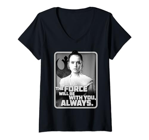  Womens Star Wars: The Rise Of Skywalker Rey Force Will Be With You V-Neck T-Shirt
