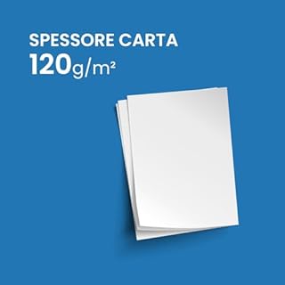 Imballaggi 2000 - Carta A4 Color Copy Liscia 120 g/m² 250 Fogli per Stampante Ink Jet Laser Fax Bianca Spessa Uso Ufficio e Scuola