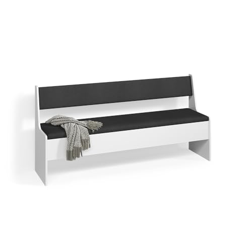 Livinity Esszimmer-Eckbank Tiberio, Weiß, 41.5 x 166.6 cm Livinity Esszimmer-Eckbank Tiberio, Weiß, 41.5 x 166.6 cm