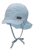 Sterntaler Jungen Schirmmütze mit Nackenschutz Zum Binden Raute Sonnenhut, hellblau, 41