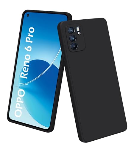 Image of BlazeTech for [ Oppo Reno 6 Pro 5G / Reno6 Pro 5G ] Liquid Silicone Back Case Cover Flexible |Inner Lining| with Camera Protection Back Cover for [ Oppo Reno 6 Pro 5G / Reno6 Pro 5G ] - Black