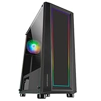 Mars Gaming MC-Art Schwarz, PC Gaming ATX Gehäuse, Doppelt Zeichnbar Gehärtetes Glas, ARGB 12 Mode, 12cm Lüfter