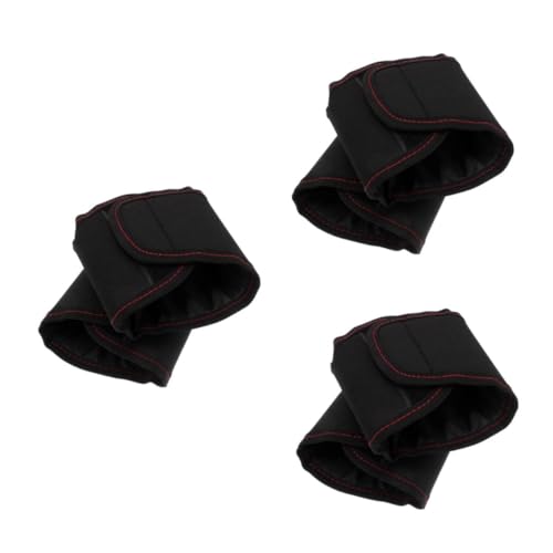 SUPVOX 3 Juegos Tapa del Pie De Coche Cubierta Protectora De Bicicleta Cordón De Seguridad Bicicleta Al Aire Libre Mango Sin Agujeros Cordón Insignia Tela Oxford Black 2 Piezas * 3
