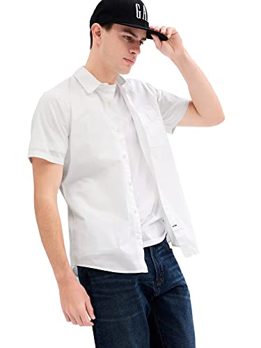 GAP Boys Stretch Poplin Shirt Fresh White XL Reg