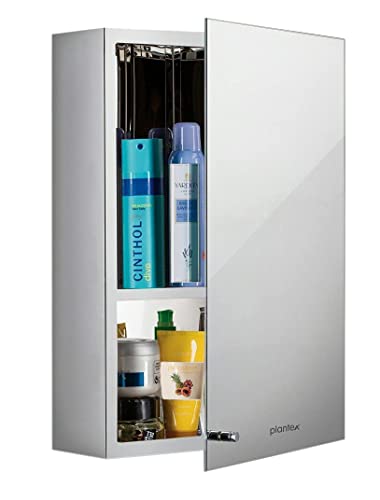 Plantex-Bathroom-Mirror-CabinetStainless-Steel-304-Grade-Bathroom-Organizer-CabinetBathroom-Accessories-Chrome14-X-20-Inches Plantex Bathroom Mirror Cabinet/Stainless Steel 304 Grade Bathroom Organizer Cabinet/Bathroom Accessories (Chrome,14 X 20 Inches)