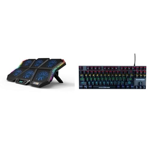 Image of Cosmic Byte Meteoroid RGB Laptop Cooling Pad with 6 Fan Upto 17 inch laptops (Black /Blue)