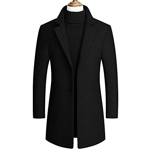 Mantel Herren Jacke Kurzmantel Slim Fit Wollmantel Übergangsjacke Männer...