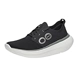 OOFOS Men's OOmy Stride, White Black, 10, Medium