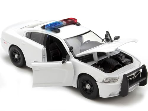 Motormax 2011 Dodge Charger Pursuit Police Car White 1/24 miniatura 4