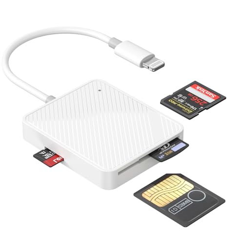 Micro SD Card Reader for iPhone,[Apple MFi Certified] Lightning to Memory SD Card Reader Adapter High-Speed Camera Photography Card Viewer for iPhone 14/13/12/11/XS/XR/X/8/7/6 Supports SD/TF/XD/SM
