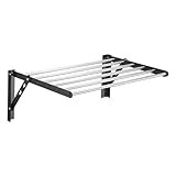 Kompakter Wand-Handtuchhalter - Scherentrockner aus Edelstahl für den Innen- und Außenbereich - Platzsparendes ausziehbares Design für Balkon & Terrasse - & stilvolles schwarzes Finish