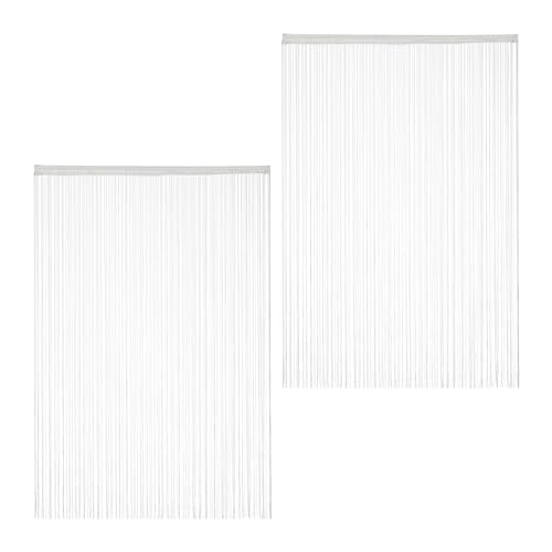 Relaxdays Fadenvorhang im 2er Set, kürzbare Fadengardinen mit Stabtunnel,...