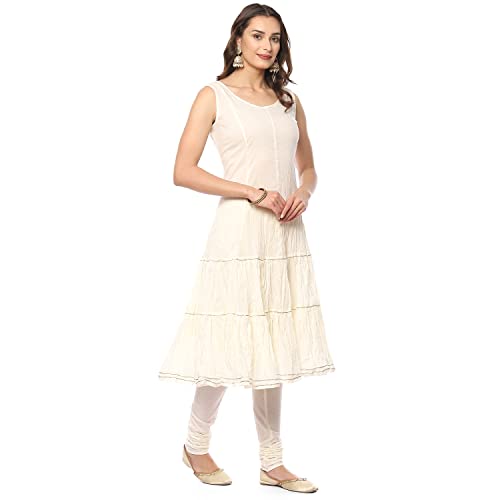 Image of BIBA Embroidered Poly Cotton Mandarin Women's Salwar Kurta Dupatta Set