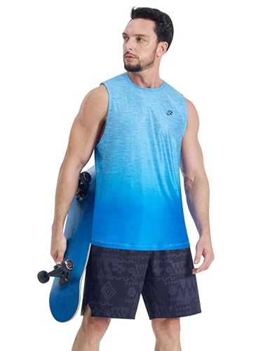 EZRUN Men's Tank Tops Quick Dry Workout Muscle Sleeveless Shirts Summer Gym Athletic Shirt for Swim Beach Running4