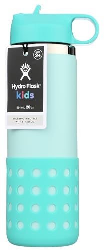 Image of Hydro Flask 20 Oz Kids Wide Mouth Straw Cap And Boot Dew