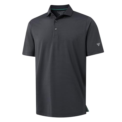 MAELREG Men’s Polo Shirts Short Sleeve Quick Dry Performance Lightweight Pinstriped Collared Polo Shirt for Men