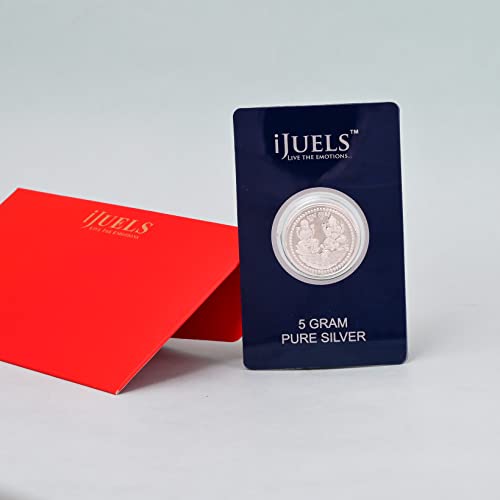ijuels 999 Purity BIS Hallmarked and Certified Pure Silver 5 gm Coin blister Pack