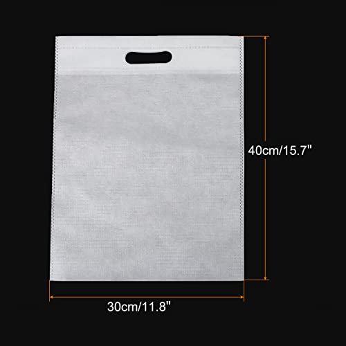 PATIKIL Nonwoven Tote Bags, 20 Pack Reusable Goodie Treat Bag with Handles for Shopping Party White - Image 2