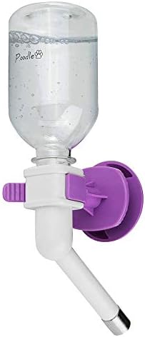 Poodle Pet Water Feeder Bottle Container Dispenser for Cage or Kennel – Gravity Hydration Fountain with Spigot Spout for Dogs, Cats, Hamsters, Rabbits & Other Small Animals …