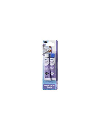 GEB Pâte de réparation émail bi-composant 2 x 20g avec résine et durcisseur pour porcelaine, faïence, grès