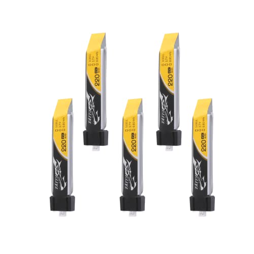 Tattu Batterie LiPo 220mAh 3.7V 45C 1S avec connecteur Ultra Micro (5 pièces) pour Blade Inductrix Tiny Whoop FPV Nano QX Nano CPX Nano CPS E-flite Micro Avion
