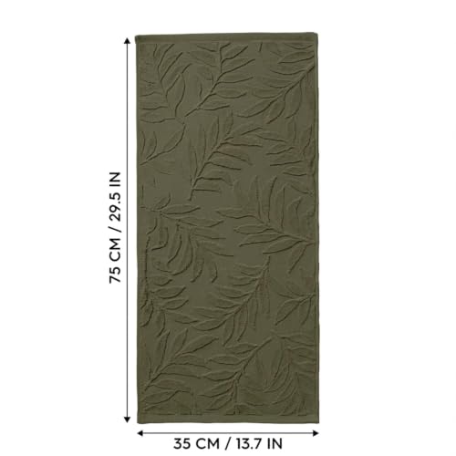 Artoid Mode 2 Pcs Olive Green 3D Leaves Jacquard Spring Hand Towels for Bathroom, 100% Cotton Soft Absorbent Bathroom Decor Towels, 13.7 x 29.5 Inch by Artoid Mode - Used condition - Image 7