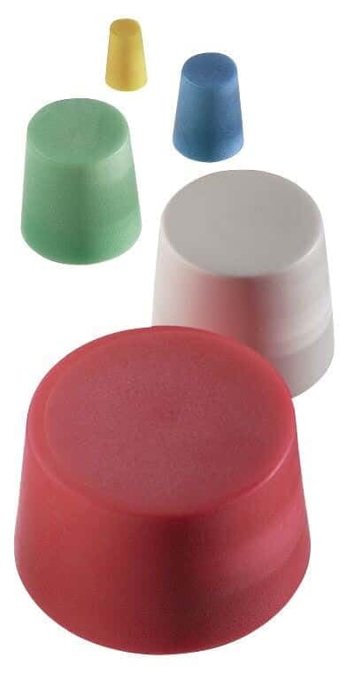 Cole-Parmer Solid Color-Coded Silicone Stoppers, Standard Size 9.5, Pink: 5/Bag