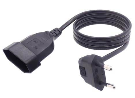 Pevlkawr Cable Alargador Europeo De 0.3m Alargador Enchufe Europeo Tipo C 90° Cable Alargador Enchufe Plano 2,5A 250V para Electrodomésticos Computadoras Enchufes De Carga Televisores