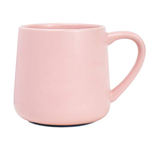 Bosmarlin Large Glossy Ceramic Coffee Mug, Pink Tea Cup for Office and Home, 18 oz, Suitable for Dishwasher and Microwave, 1 Pack (Pink)