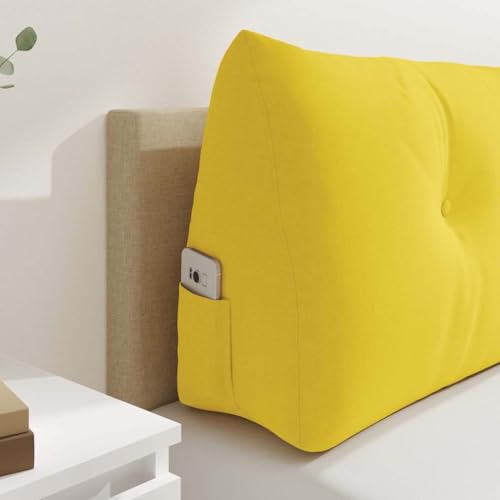 Coussin de dossier jaune pour lire au lit confortablement le soir