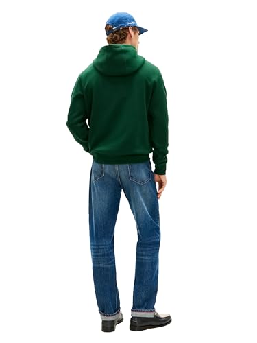 Image of Tommy Hilfiger Men's Medium Weight Cotton Hoodie Sweatshirt With Printed Stacked Chest Graphic