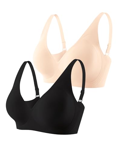 Image of Gailife Deep V Jelly Bras for Women No Underwire Wireless Seamless Push Up Bra Comfort Support Plunge Bralette Full Coverage