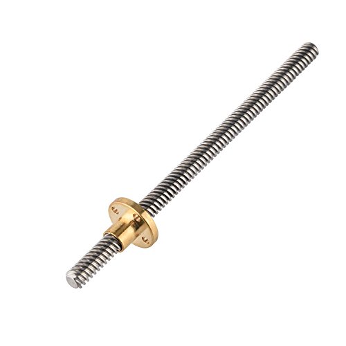 VBESTLIFE T8 8 mm stainless steel threaded rod, shaft with nut, brass screw-in rod for 3D printers. (150 mm).