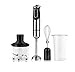 ZOUSHUAIDEDIAN 4-in-1 Immersion Blender Palmare, polsolleri a Mano in Acciaio Inox, frullatura di Uova, Chopper, Ciotola per smerigliatrice, Tazza di misurazione, BPA-Free, 600W