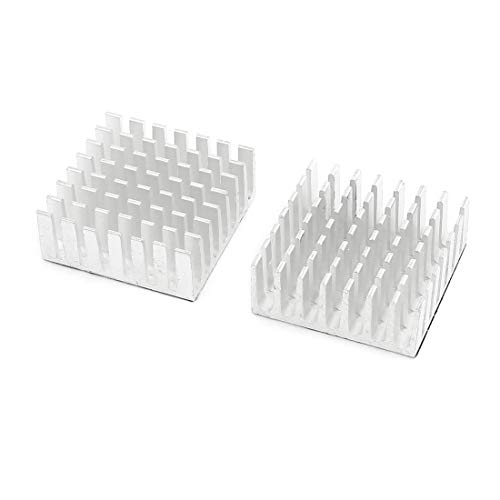 Ubersweet® 28 x 28 x 11mm Aluminium Heat Sink Radiator Fin Heatsink Silver Tone 2Pcs for IC