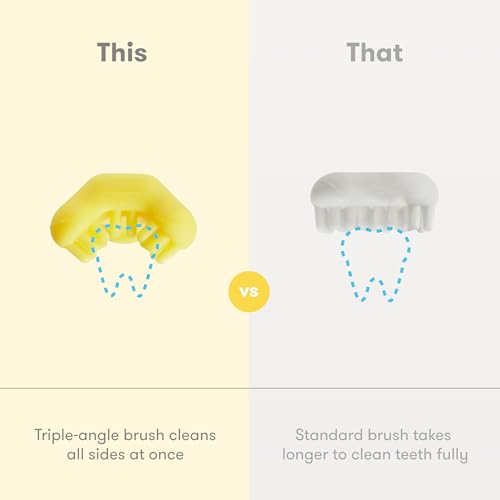 Image of Frida Baby Training Toothbrush for Babies with Soft Silicone Bristles, Yellow