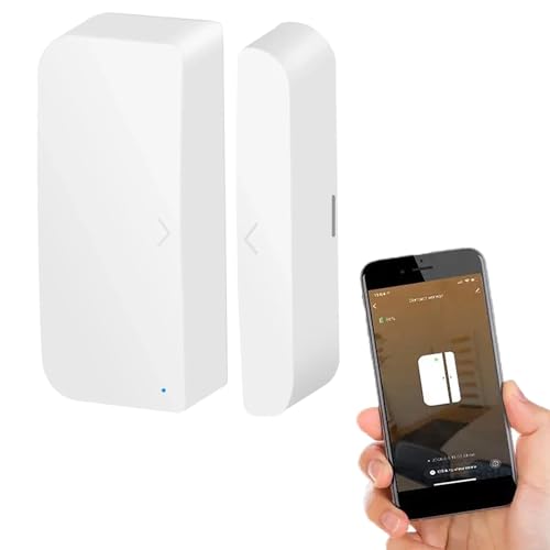 Détecteur d'Ouverture Porte/Fenêtre, Capteur de Porte WiFi Capteur de Contact Intelligent, Connexion Tuya APP, Mini Capteur de Porte et Fenêtre WiFi Alarme...