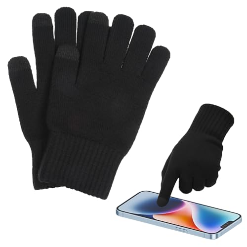 HEIZHU Thermal Magic Gloves Elastic Soft Lined Knit Glove for Driving Running Typing Winter Touch Screen Gloves for Men Women