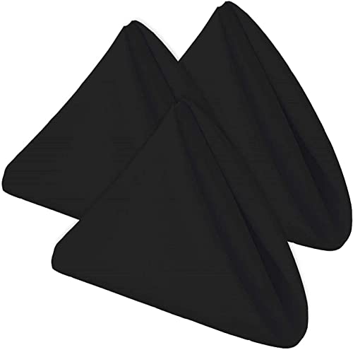 Towels N More Set de 12 servilletas de tela negras 20x20 pulg miniatura 2