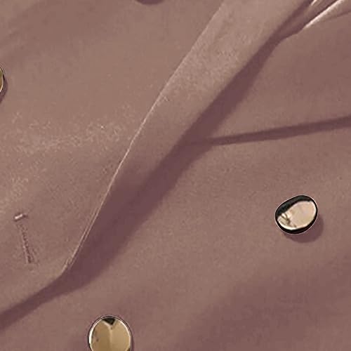 Open Front Double Breasted Blazers for Women's Lapel Collar Work Office Ladies Suit Solid Elegant Mid-Length Blazers4