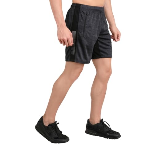 Image of NINQ Mens 2 Pack Polyester Yoga Short Men Summer Running Gym Sports Shorts with Pockets Shorts for Men (in, Alpha, M, Regular, Black)
