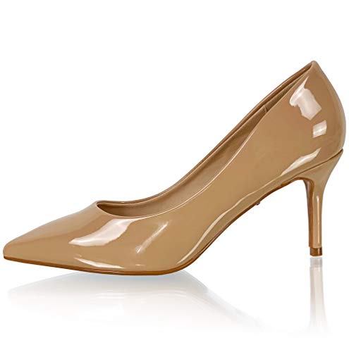 Marc Defang Womens Nude Patent Leather 3" Pointed Toe Pumps2