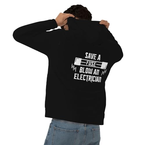 Save Fuse Blow An Electrician Hoodies With Pockets Hooded Sweatshirts Casual Drawstring Hoody Pullover For Mens4