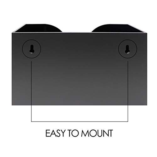 Essentially Yours Acrylic Folded Paper Towel Holder - Wall Mounted Or Freestanding | Dispenser For Multifold, Trifold, And C Fold Napkins (Black) #TOP2