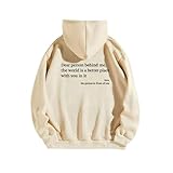Photo Gallery wejdykg dear person behind me hoodie, you are enough hoodie, pullover hoodie loose graphic sweatshirts for women (apricot,medium) Photo Gallery wejdykg dear person behind me hoodie, you are enough hoodie, pullover hoodie loose graphic sweatshirts for women (apricot,medium)