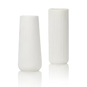 2 stuks decoratieve witte keramische vaas, moderne vaas, decoratieve vazen voor bloemen, keramische vaas, voor thuis, woonkamer, eettafel, entree, kantoordecoratie
