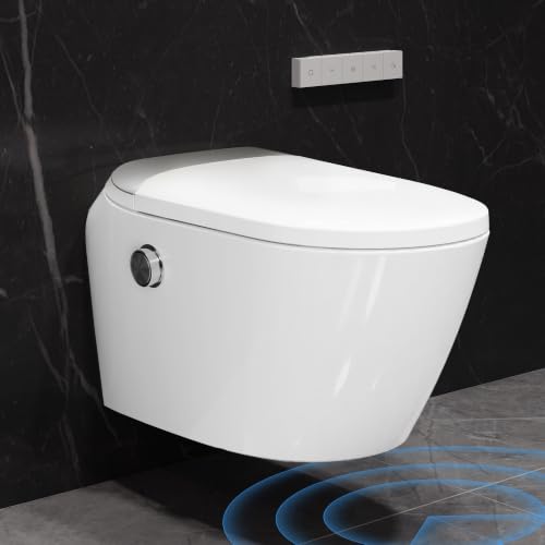 DeerValley Dusch WC mit Bidet-Funktion (inkl. Vorwandelement) | Automatischer Deckelöffnung,Sitzheizung,Schaumreinigung, Geruchsfunktion,selbstreinigender Düse,Absenkdeckel,Fernbedienung