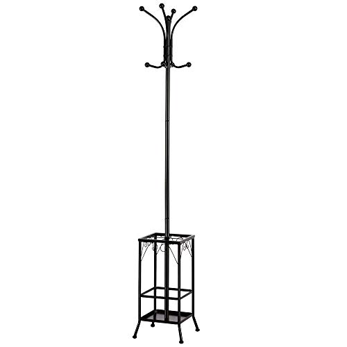 Yaheetech Coat Rack and Umbrella Stand, Entryway Coat Rack Hat Hanger Hooks Hall