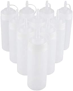 340ml 10pcs / Set Plastic Condiment Dispenser Condiment Squeeze Bottle for Sauce Oil Cream Vineger Oil Ketchup Griddle(white)