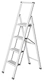 alu-stehleiter ausziehbar Ein Leichtgewicht: Mit seinen 7,1 kg ist die 4stufige Alu Klappleiter von WENKO einfach zu handeln und kann überall gut verstaut werden